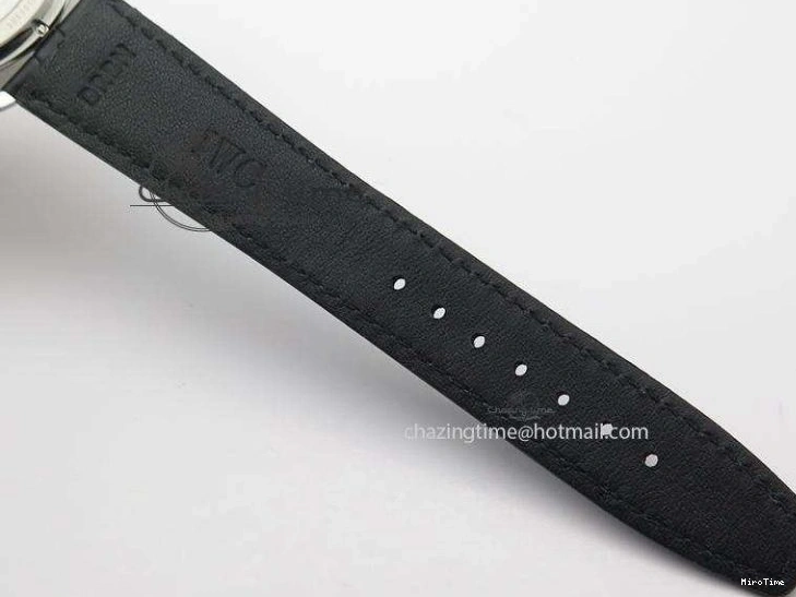 MIROTIME 0204 Portuguese Tourbillon Power Reserve Moonphase SS Black Dial Gold Numbers On Black Leather Strap RelaxedFit 7320